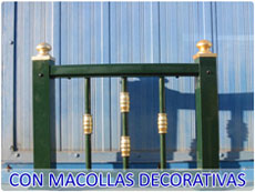 Barandillas con macollas decorativas